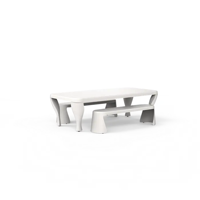 Tuintafel | Buitentafel Wit 255 x 127 x 77 cm - Polyester