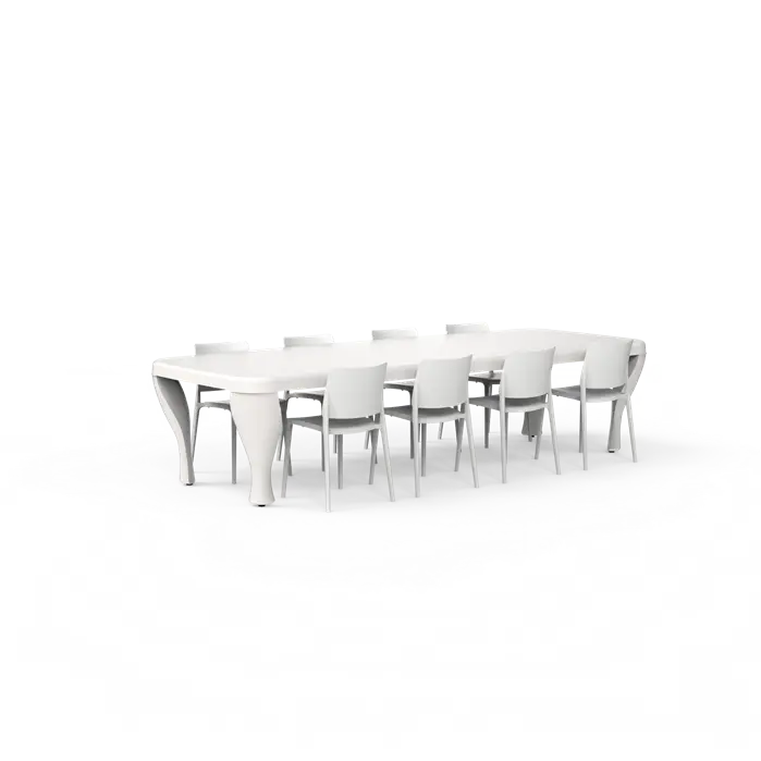 Tuintafel | Buitentafel Wit 325 x 127 x 77 cm - Polyester