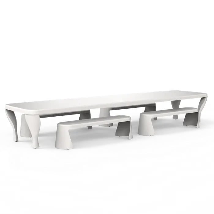 Tuintafel | Buitentafel Wit 505 x 127 x 77 cm - Polyester