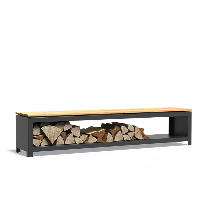 Tuinbank Staal 200 x 40 x 42.4 cm - Houtopslag | Haardhout Opslag