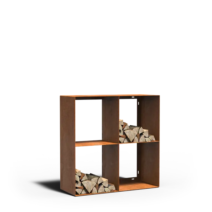 Cortenstaal Houtopslag 100 x 40 x 100 cm