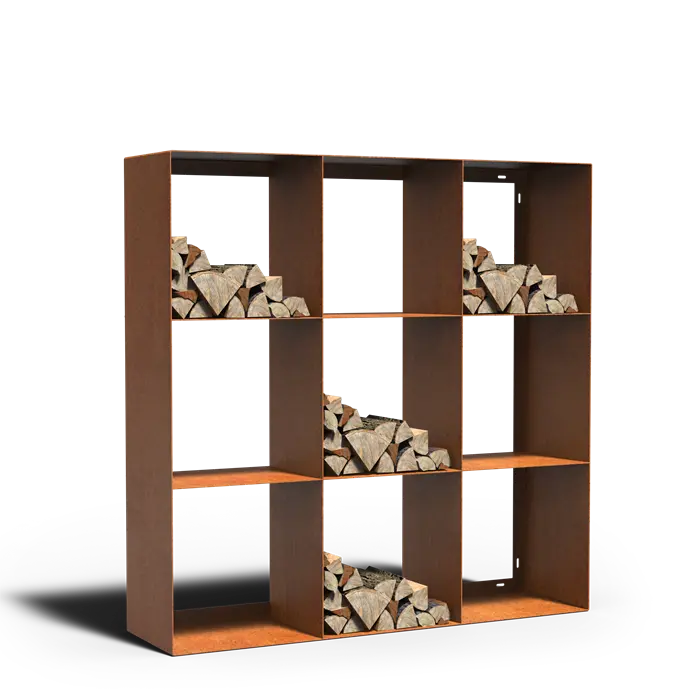 Cortenstaal Houtopslag 150 x 40 x 150 cm
