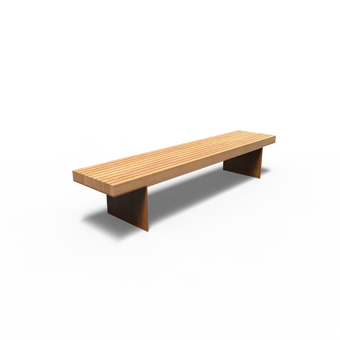 Cortenstaal Bank 230 x 55 x 60 cm - Garapa Hardhout