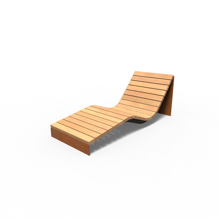Cortenstaal Loungestoel 185 x 75 x 100 cm - Garapa Hardhout