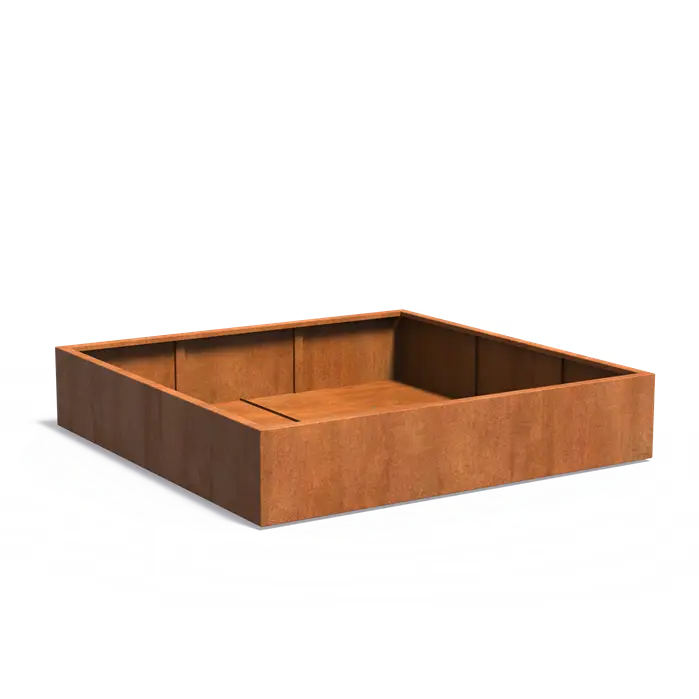 Cortenstaal Plantenbak 200 x 200 x 40 cm