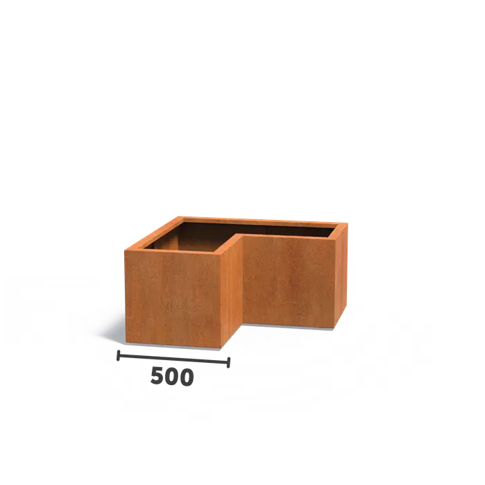 Cortenstaal Plantenbak L-Vorm 100 x 100 x 50 cm