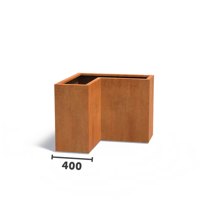 Cortenstaal Plantenbak L-Vorm 100 x 100 x 80 cm
