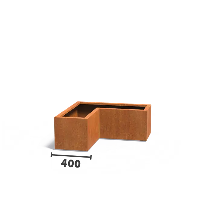 Cortenstaal Plantenbak L-Vorm 100 x 100 x 40 cm