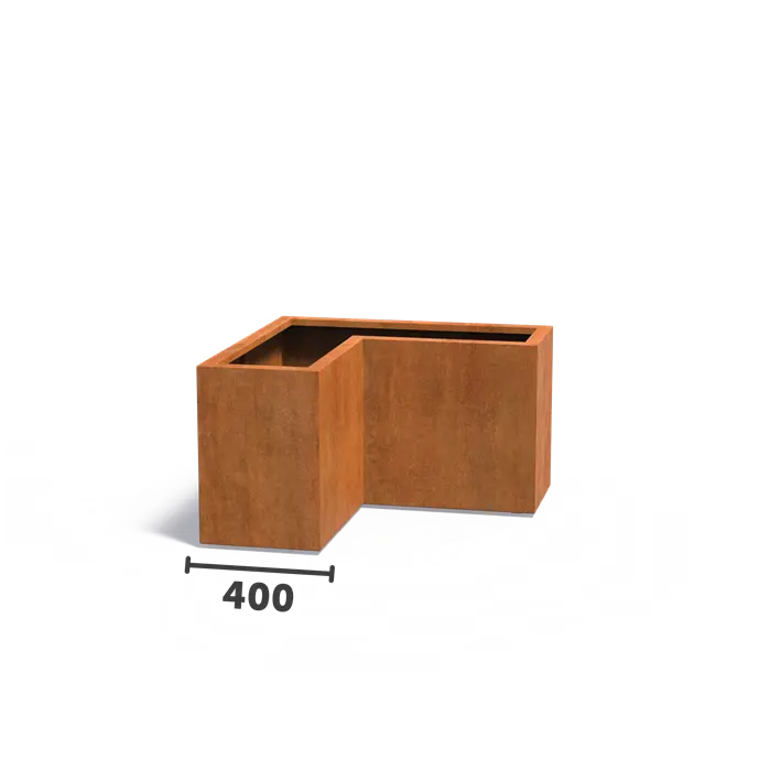 Cortenstaal Plantenbak L-Vorm 100 x 100 x 60 cm