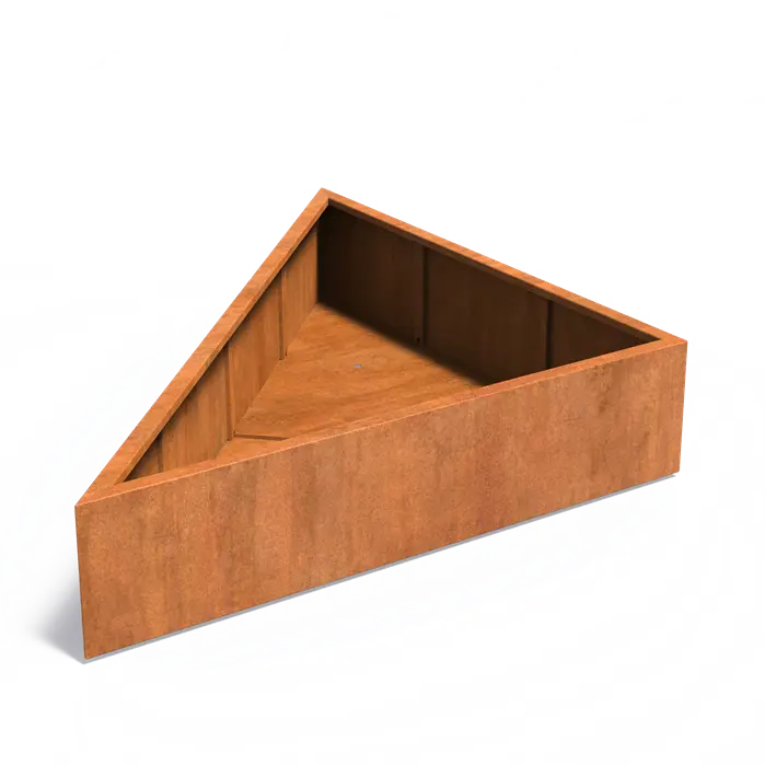 Cortenstaal Plantenbak Driehoek 180 x 180 x 40 cm
