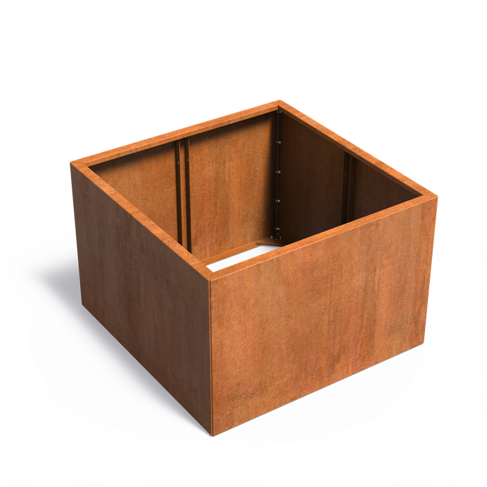 Cortenstaal Plantenbak 120x120x80 cm - Zonder Bodem