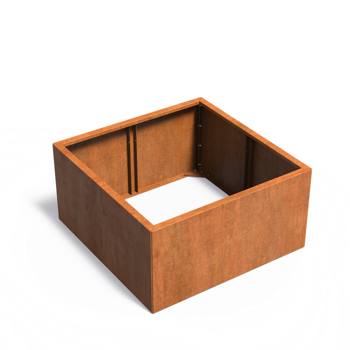 Cortenstaal Plantenbak 120x120x60 cm - Zonder Bodem