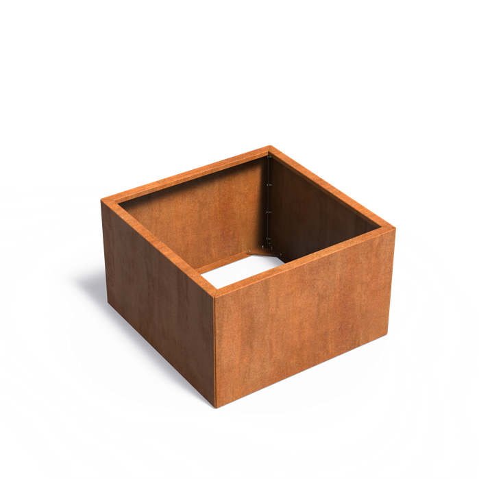 Cortenstaal Plantenbak 100x100x60 cm - Zonder Bodem