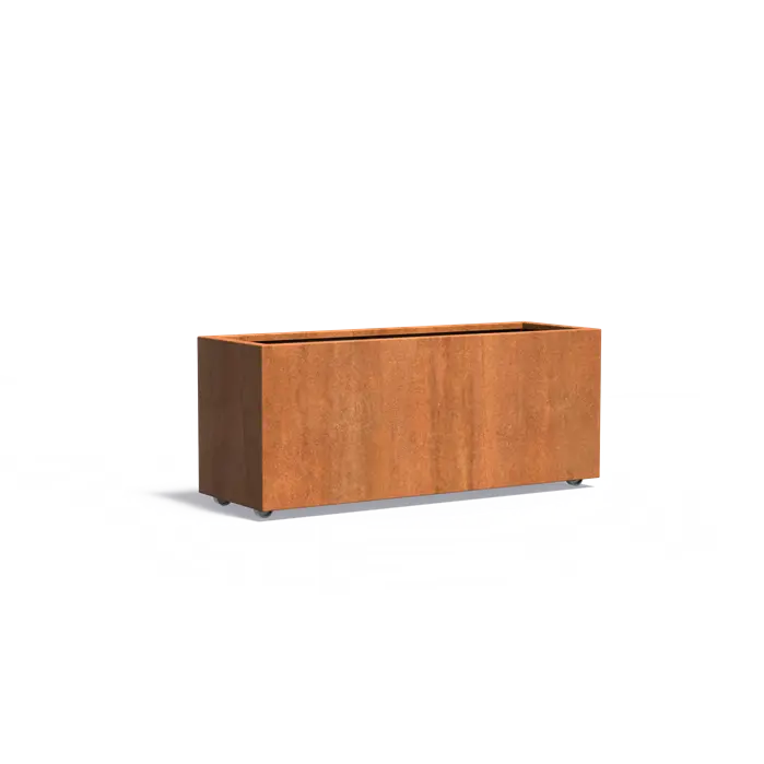 Cortenstaal Plantenbak op Wielen 150 x 50 x 60 cm