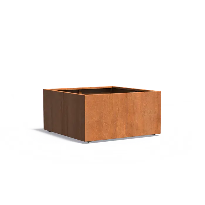 Cortenstaal Plantenbak op Wielen 120 x 120 x 60 cm