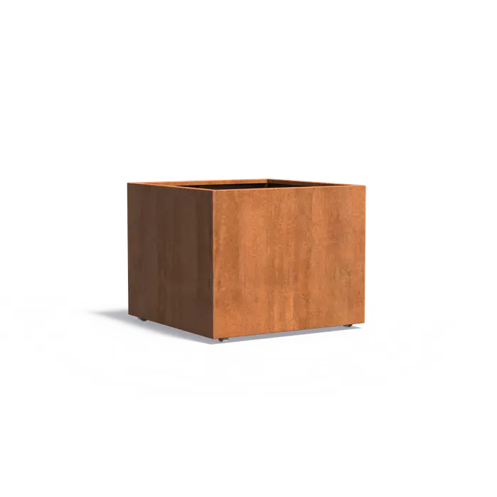 Cortenstaal Plantenbak op Wielen 100 x 100 x 80 cm