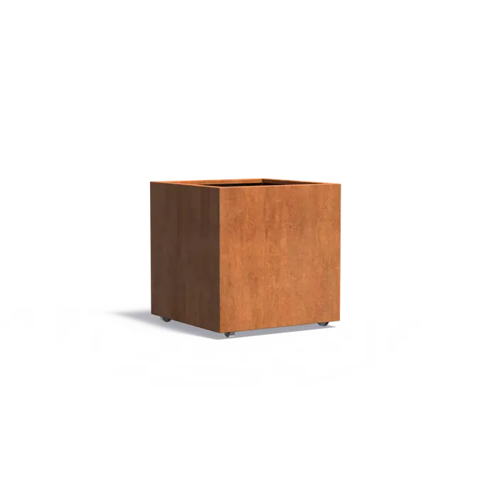 Cortenstaal Plantenbak op Wielen 80 x 80 x 80 cm