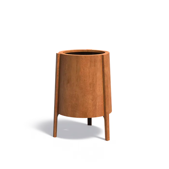 Cortenstaal Plantenbak Op Poten Rond 60 x 100 cm