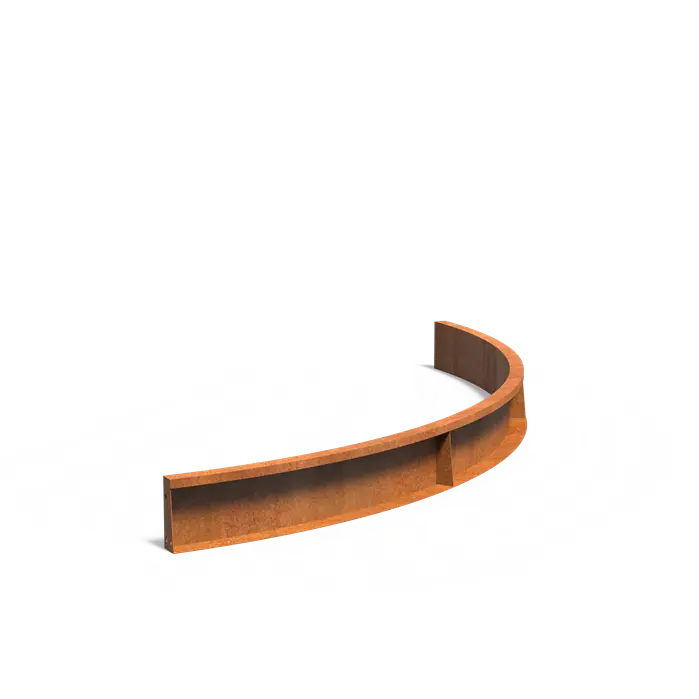 Cortenstaal Keerwand Binnenbocht 200 x 200 x 20 cm