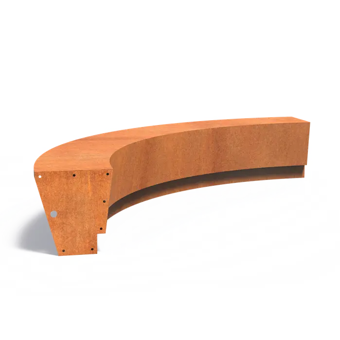 Cortenstaal Keerwand Binnenbocht 'Revert' 200 x 200 x 50 cm - Brede Bovenrand | Border