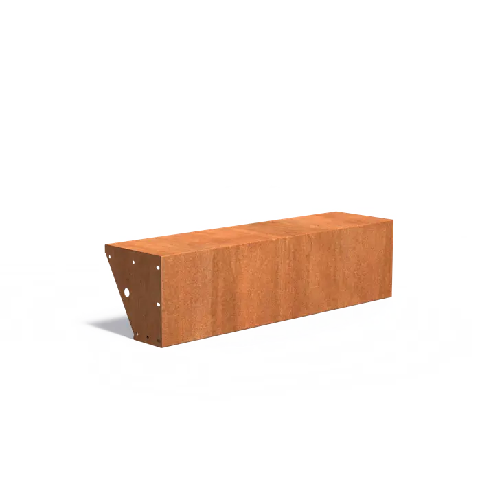 Cortenstaal Keerwand 150 x 40 x 40 cm | Brede Bovenrand | Border