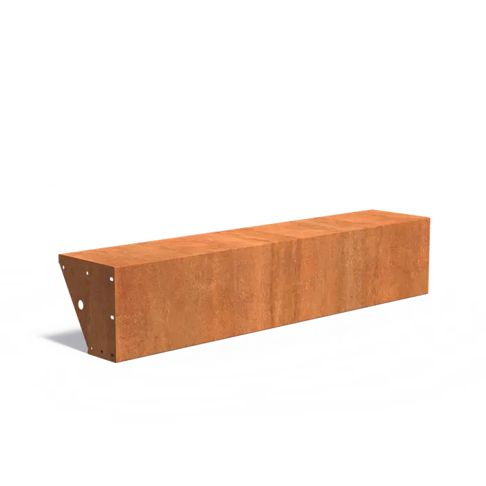 Cortenstaal Keerwand 200 x 40 x 40 cm | Brede Bovenrand | Border