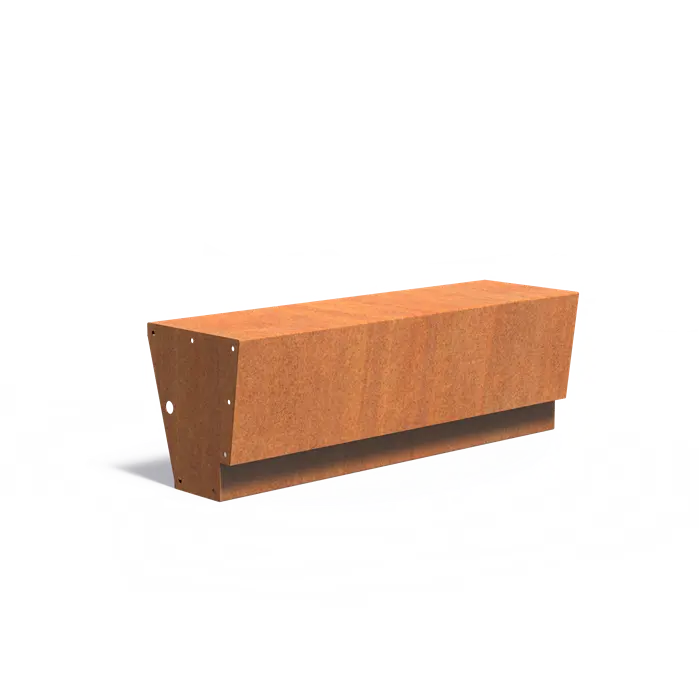 Cortenstaal Keerwand 'Revert' 150 x 45 x 50 cm - Brede Bovenrand | Border