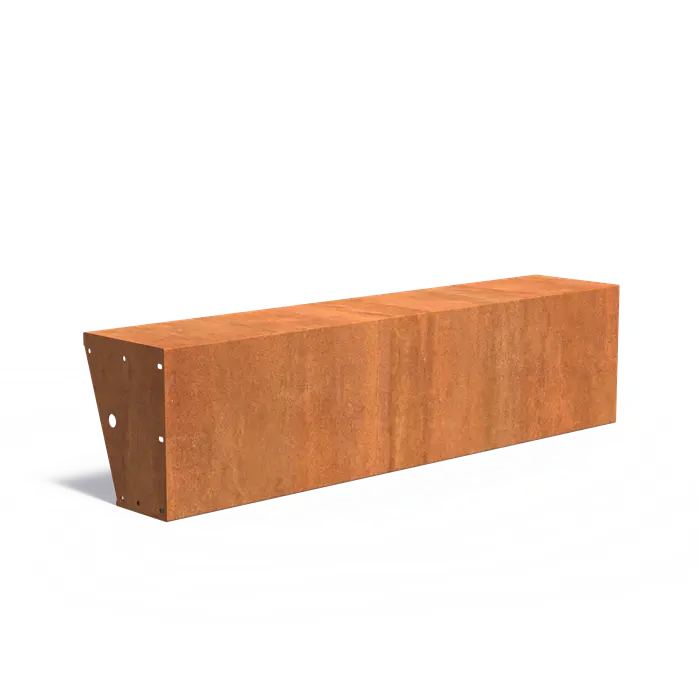 Cortenstaal Keerwand 200 x 40 x 50 cm | Brede Bovenrand | Border
