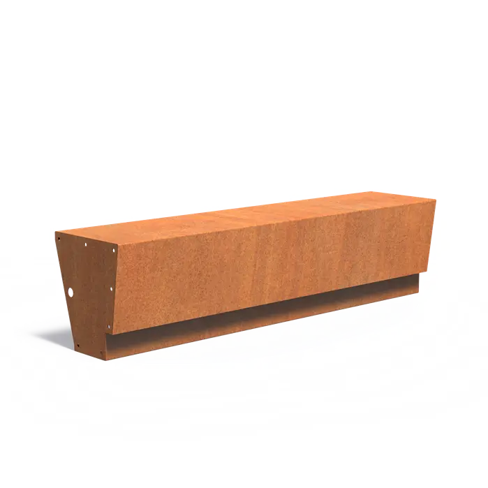 Cortenstaal Keerwand 'Revert' 200 x 45 x 50 cm - Brede Bovenrand | Border