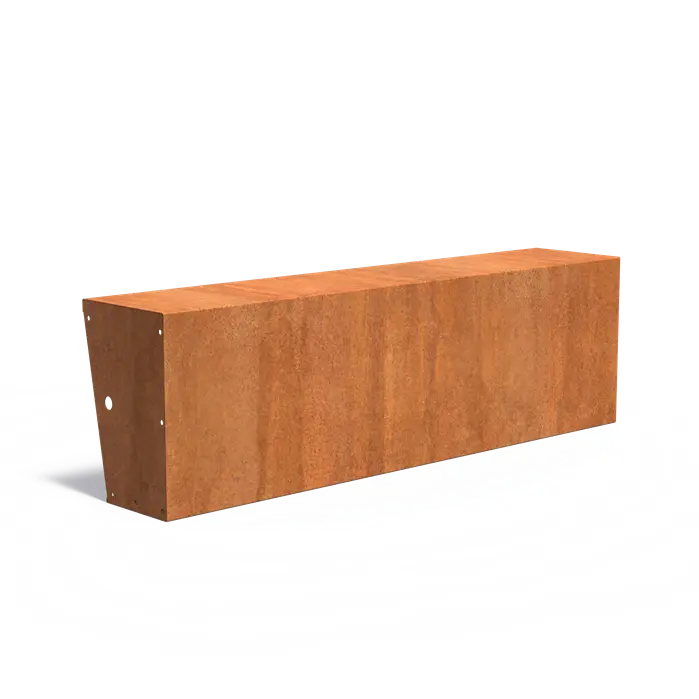 Cortenstaal Keerwand 200 x 40 x 60 cm | Brede Bovenrand | Border