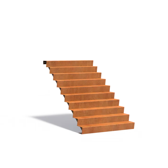 Cortenstaal Trap 150 x 240 x 170 cm Traptreden | Tuintrap