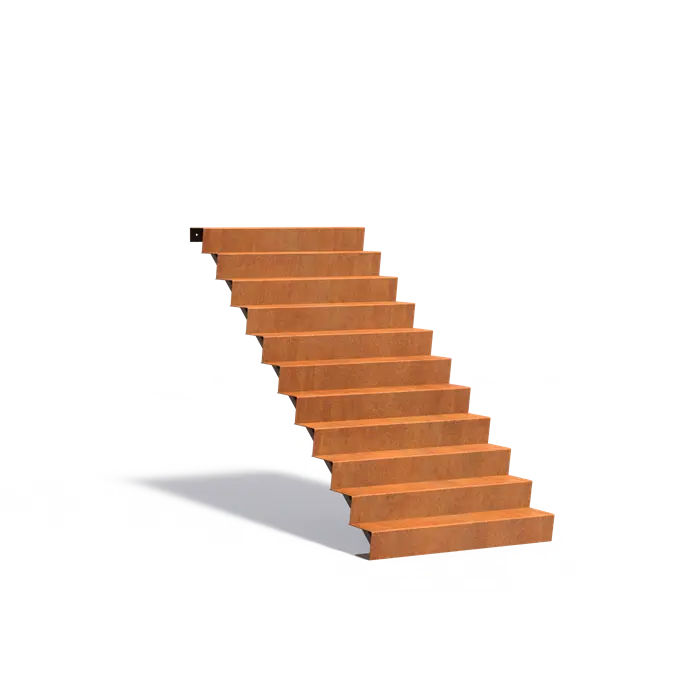 Cortenstaal Trap 125 x 264 x 187 cm Traptreden | Tuintrap