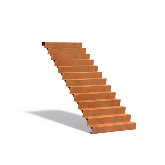 Cortenstaal Trap 125 x 312 x 221 cm Traptreden | Tuintrap