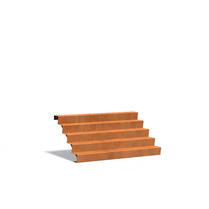 Cortenstaal Trap 200 x 120 x 85 cm Traptreden | Tuintrap