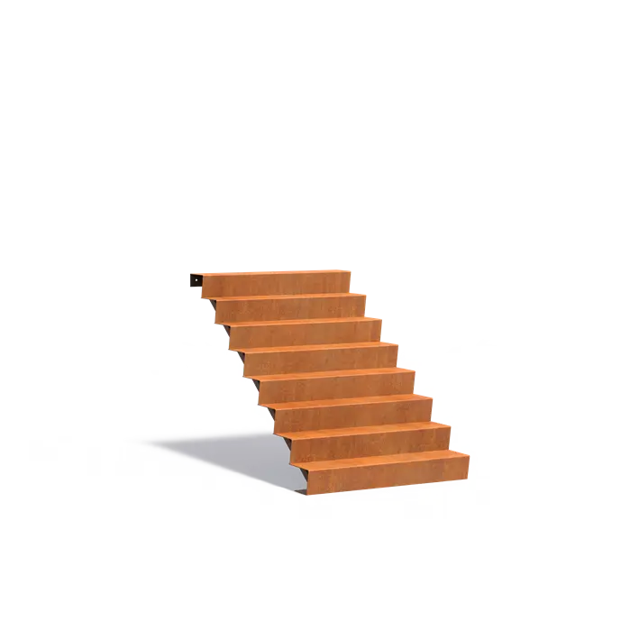 Cortenstaal Trap 125 x 192 x 136 cm Traptreden | Tuintrap
