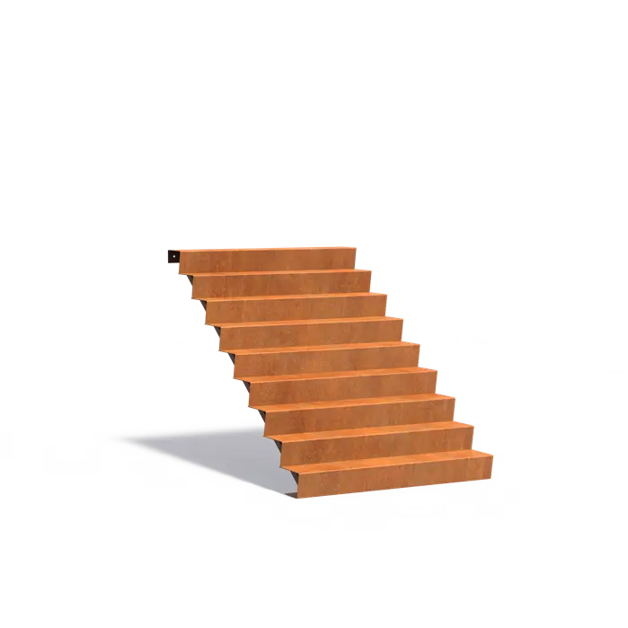 Cortenstaal Trap 150 x 216 x 153 cm Traptreden | Tuintrap