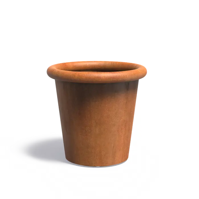 Cortenstaal Plantenbak Rond 100 x 95 cm - Met Rand