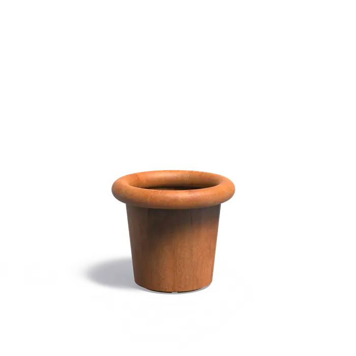 Cortenstaal Plantenbak Rond 70 x 60 cm - Met Rand