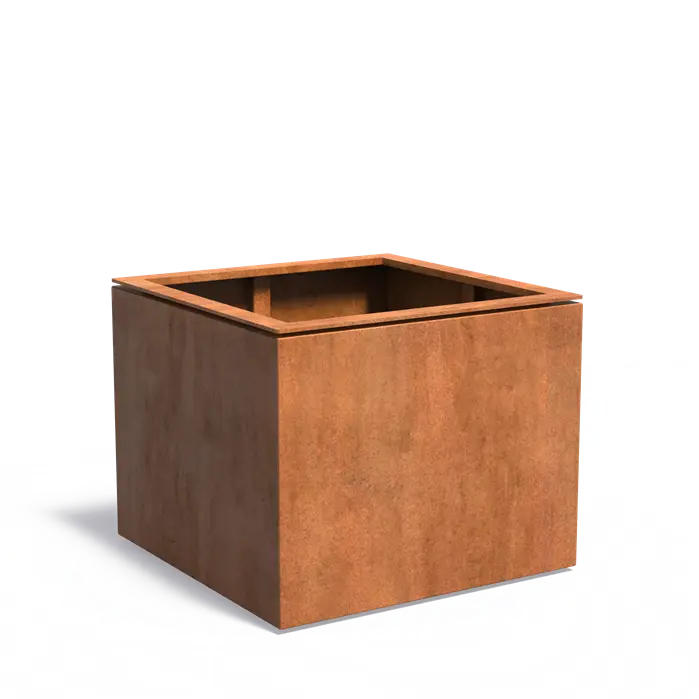 Cortenstaal Plantenbak 98 x 98 x 80 cm - Met Rand
