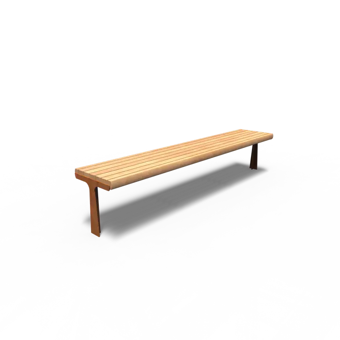 Cortenstaal Bank 230 x 44 x 62 cm - Garapa Hardhout