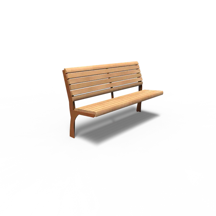 Cortenstaal Bank met Rugleuning 150 x 62.5 x 104 cm - Garapa Hardhout
