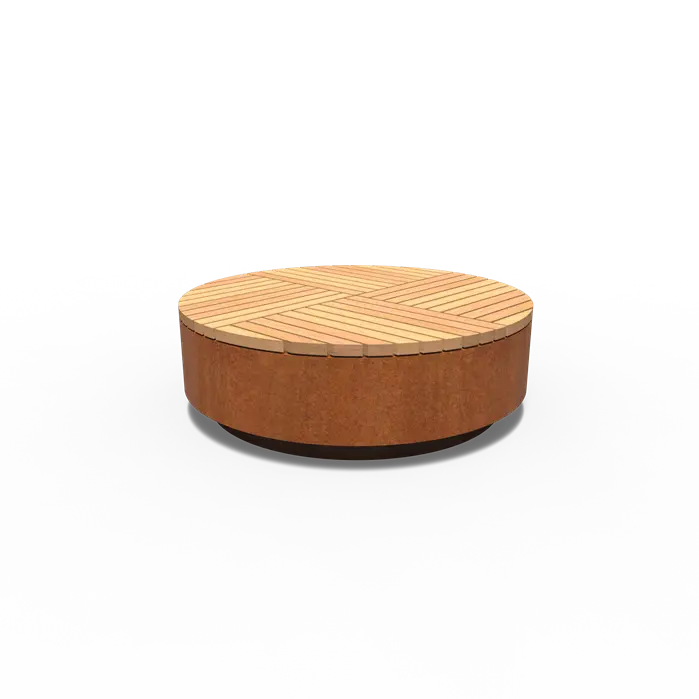 Cortenstaal Hocker Rond 142.8 x 45 cm - Hocker Buiten | Tuin