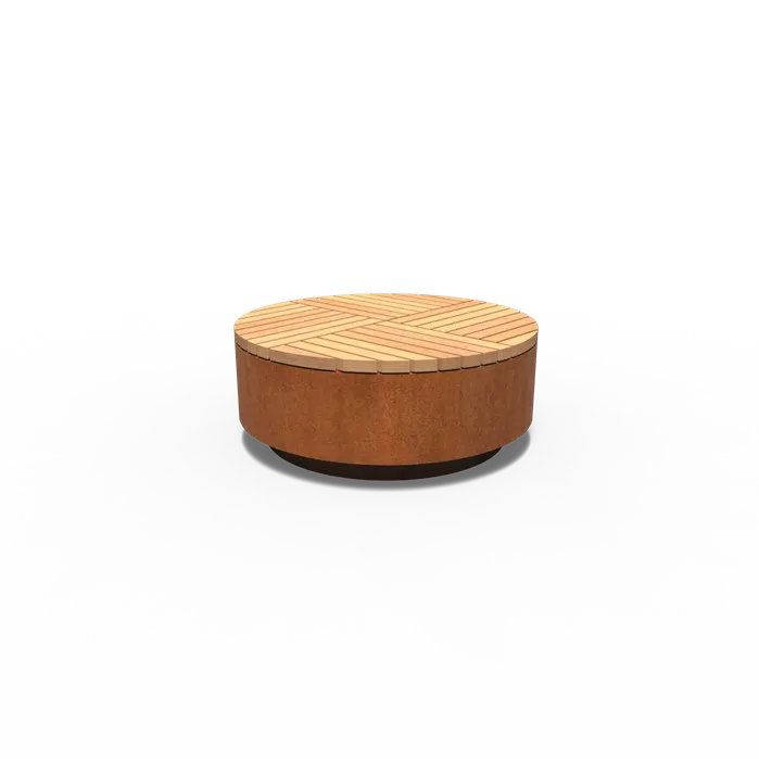 Cortenstaal Hocker Rond 114 x 45 cm - Hocker Buiten | Tuin