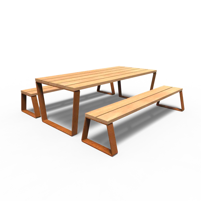 Picknick Set Cortenstaal 230 x 240.5 x 76 cm