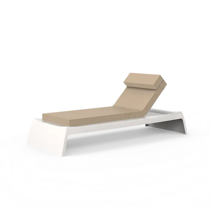 Loungestoel Buiten Wit 209 x 90 x 34.5 cm - Polyester - Heritage Ash kussen
