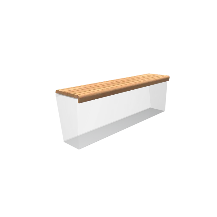 Zitting Keerwand Hardhout 2000 x 500 x 46 mm - Afgeronde zitting | Border Zitje