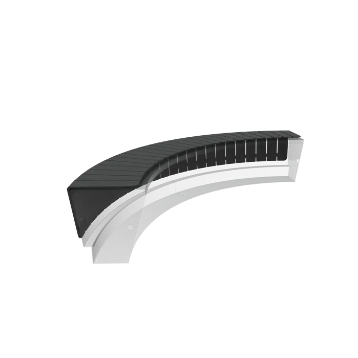 Aluminium Keerwand Zitting 'Revert' 2861 x 837 x 353 mm - Buitenbocht