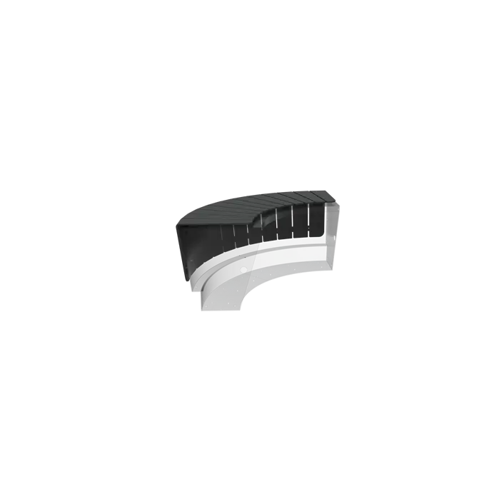 Aluminium Keerwand Zitting 'Revert' 1433 x 504 x 353 mm - Buitenbocht