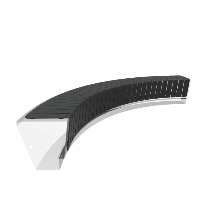 Aluminium Keerwand Zitting 'Revert' Binnenbocht 3298 x 974 x 353 mm