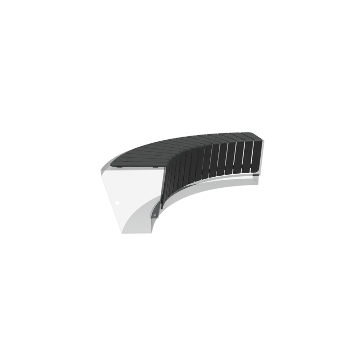 Aluminium Keerwand Zitting 'Revert' Binnenbocht 1874 x 681 x 353 mm